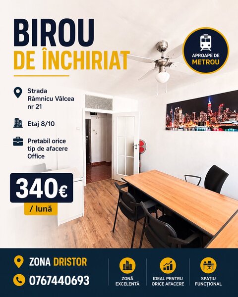 Dristor, birou de inchiriat.